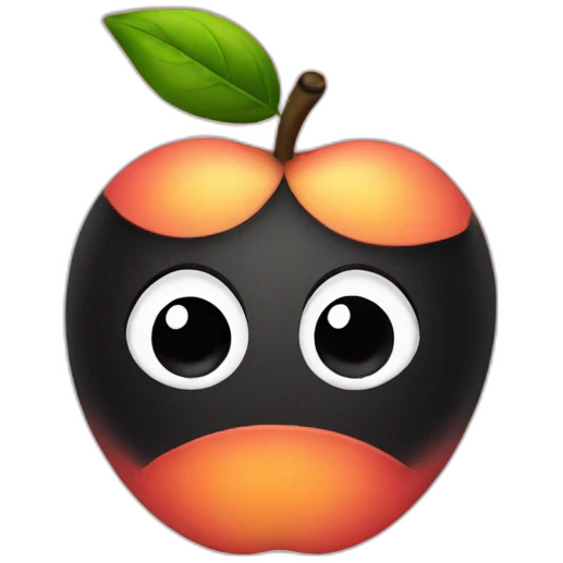 Black Peach emoji