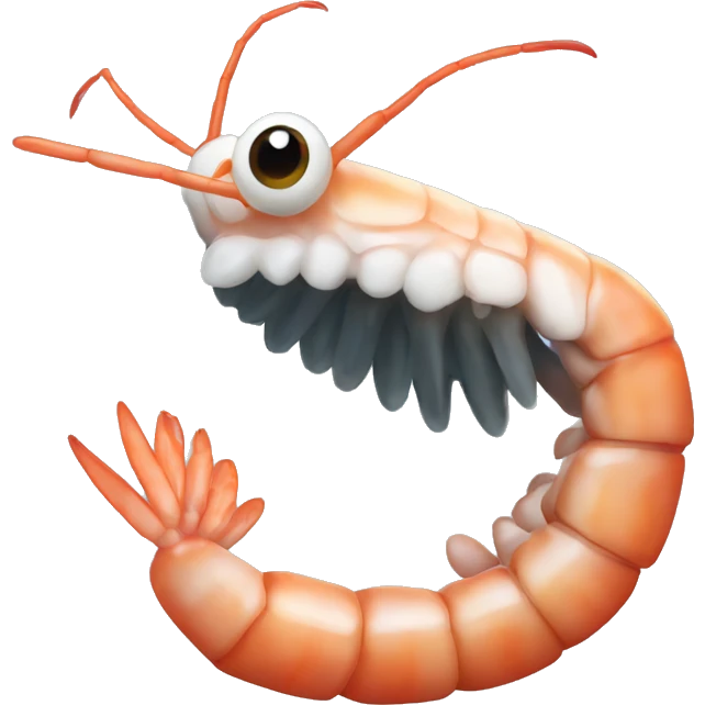 Shrimp eating emoji