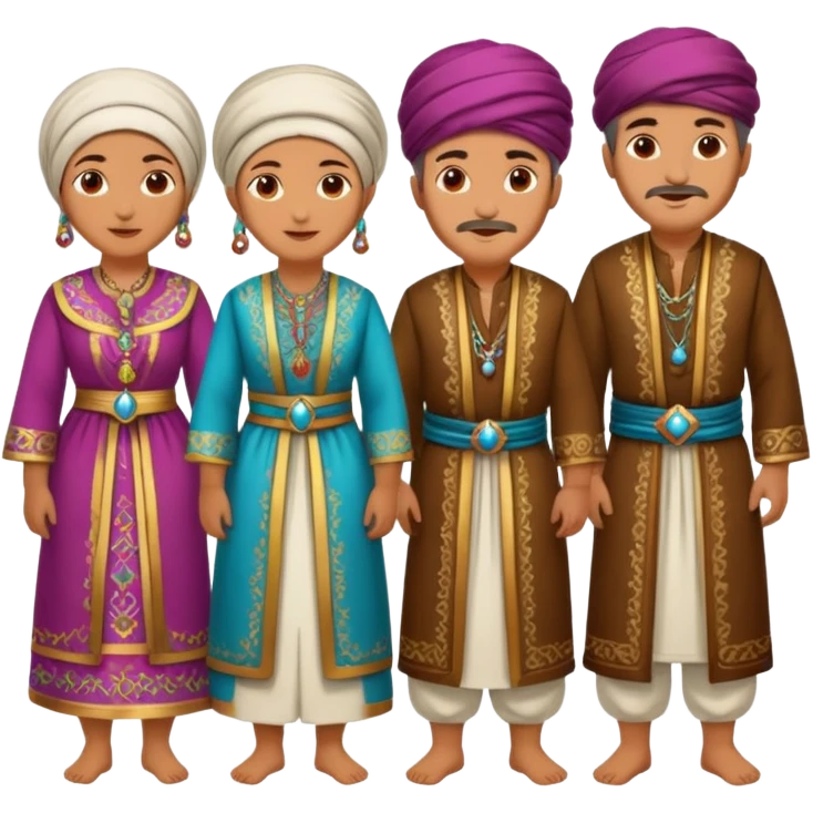 group of ancient turkish men and women emoji