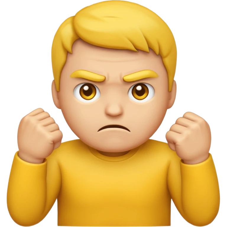 emoji wanting to fight but pushing his hand down to show restraint emoji