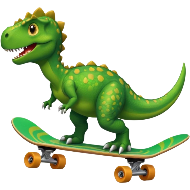 Dinosaur on a skateboard emoji