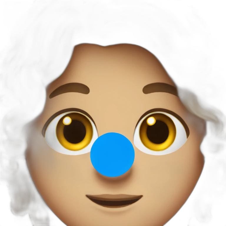 a photographer, brown long hair blue eyes emoji