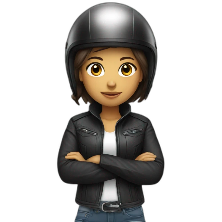 Girl with motorcycle helmet emoji