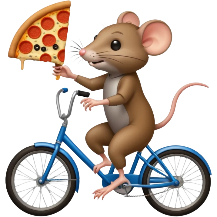 rat stealing pizza on a bike emoji