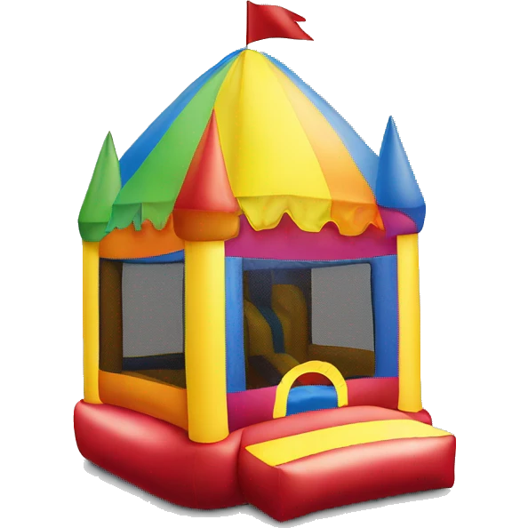 Bouncy house with many colors emoji