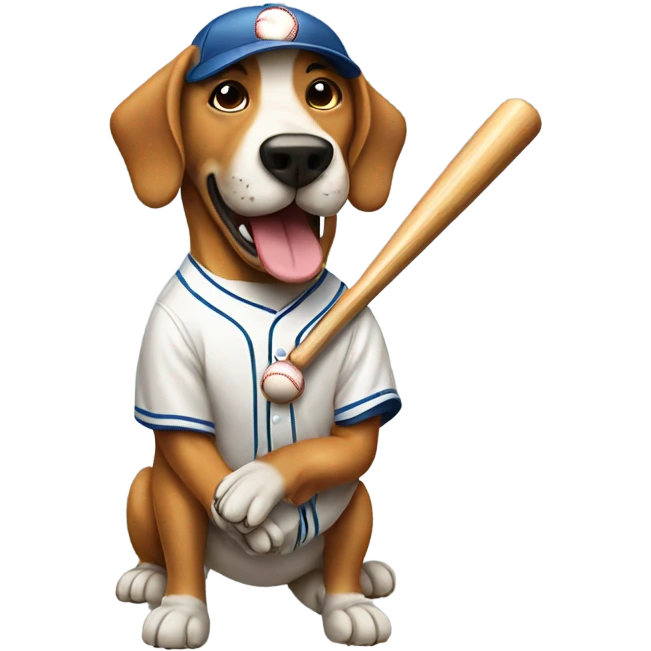 Dog playing baseball emoji