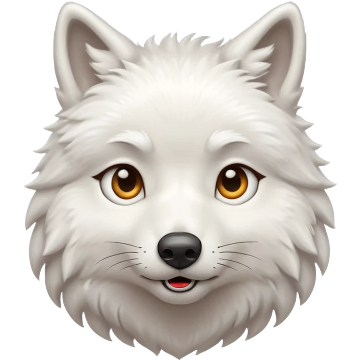 White wolf blowing kiss emoji