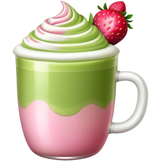 Matcha with strawberry  emoji