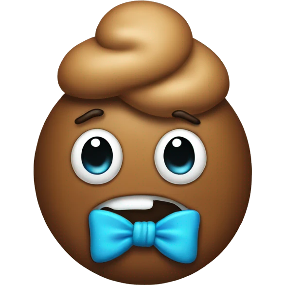 Poop emoji with bow emoji