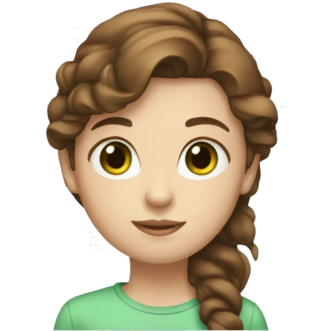 Girl with brown hair green eyes emoji