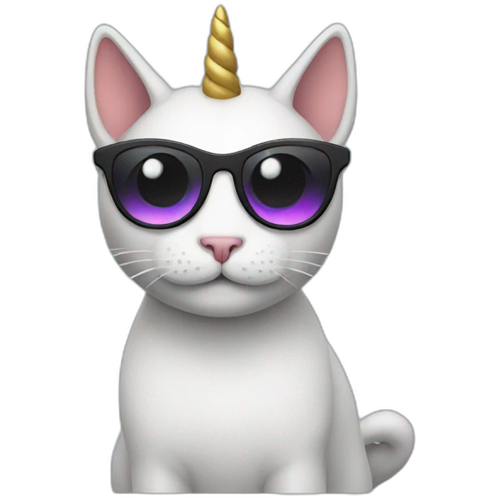 cat unicorn with dark glasses emoji