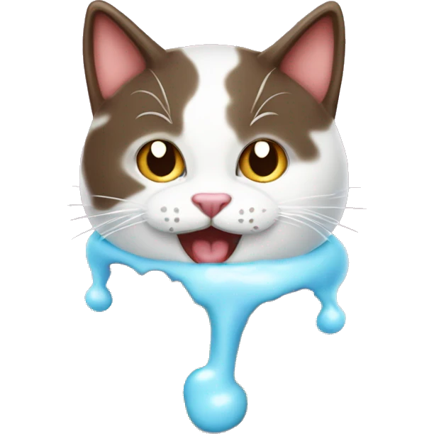 kucing dengan ice cream vanilla emoji