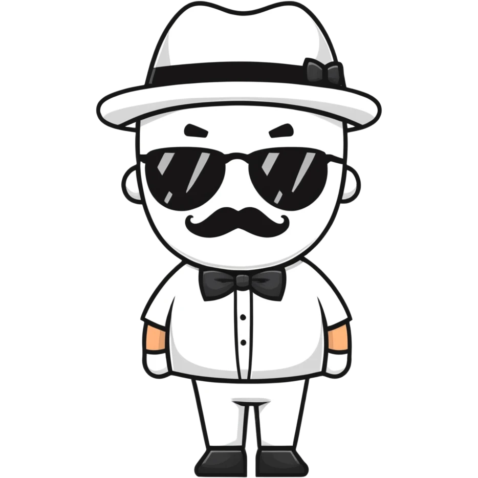 hat, sunglasses, moustache, and bowtie emoji
