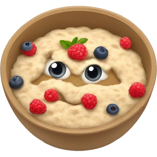 bowl oatmeal fruits  emoji