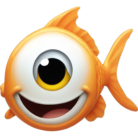 A fish that laughs so much it drops from his eyes emoji