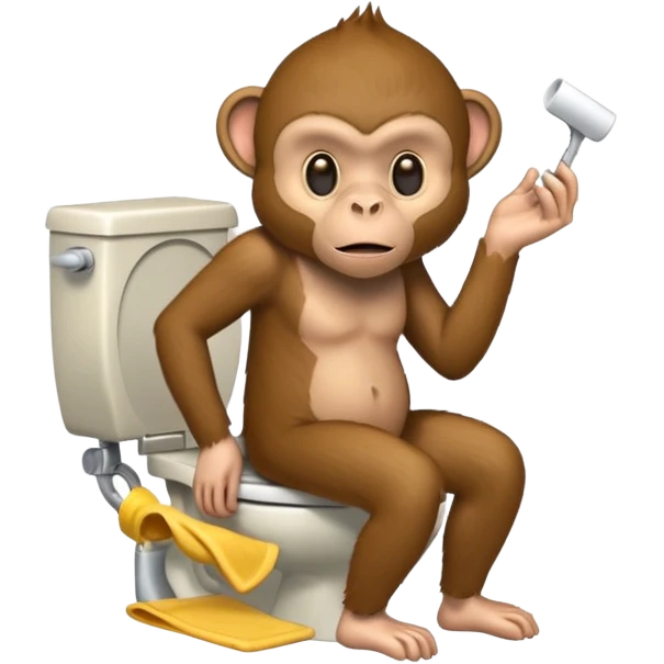 Monkey pooping on the toilet emoji
