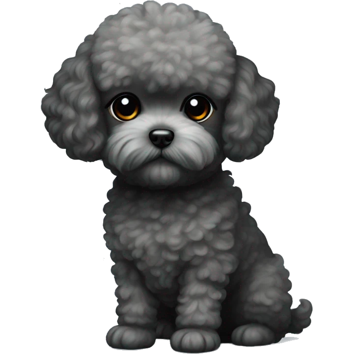 Toy poodle with black Scottish Fold emoji