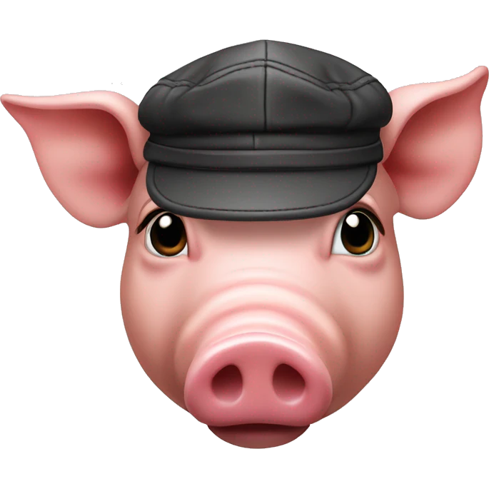 Pig head with leather Muir cap emoji