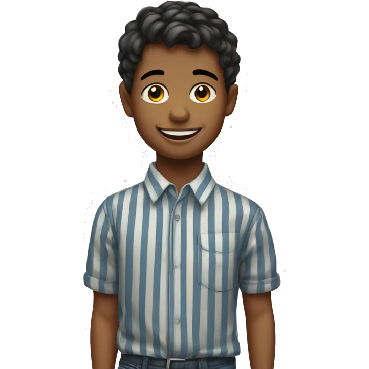 smiling boy in striped shirt emoji