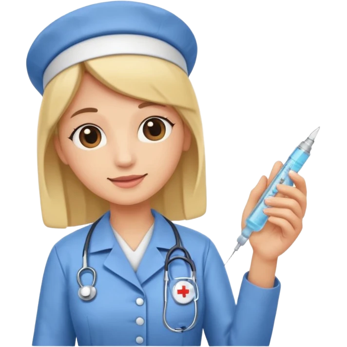 nurse holding vaccination needle emoji