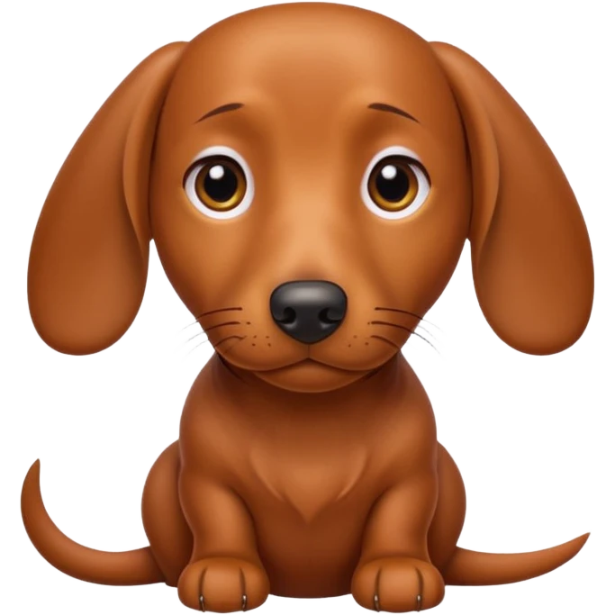 Un perro salchicha haciendo un side eye con cara de que le caes mal emoji