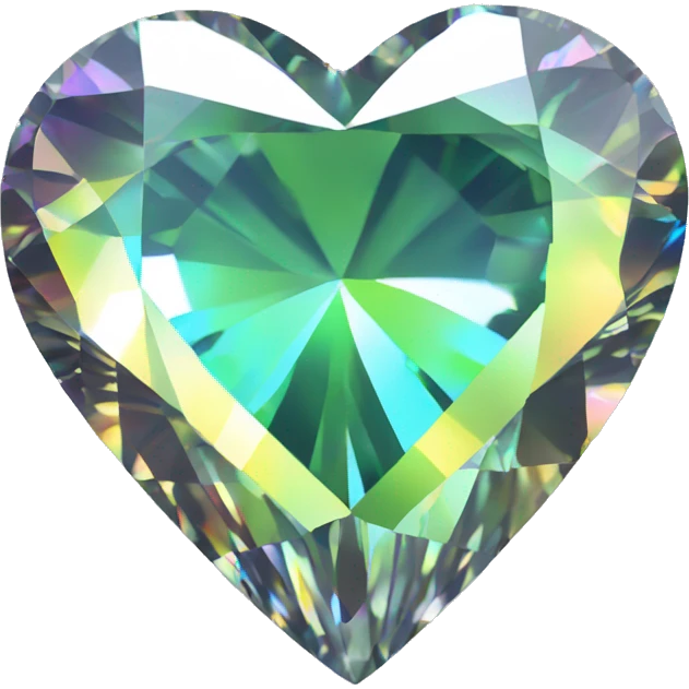 Heart shaped 56-carat iridescent diamond emoji