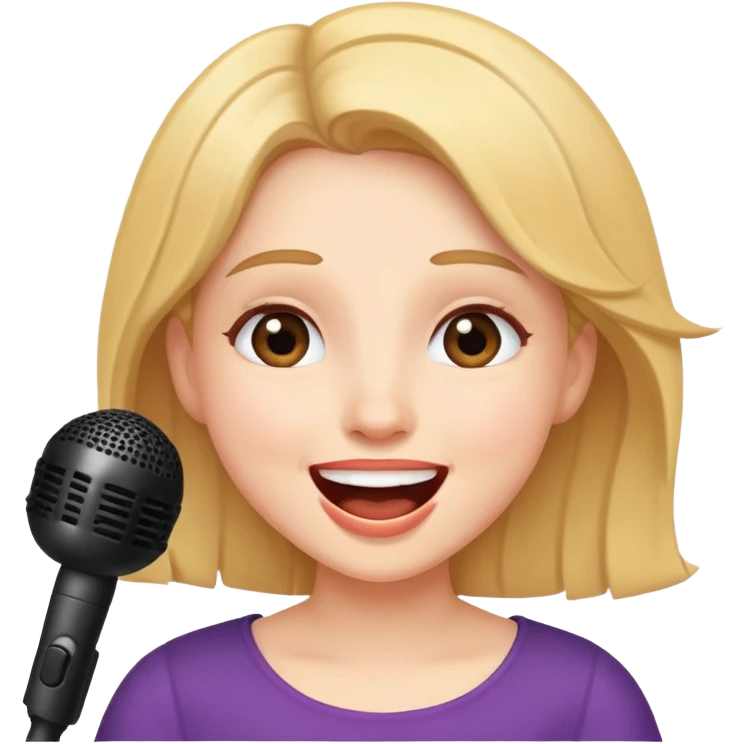 A girl singing emoji