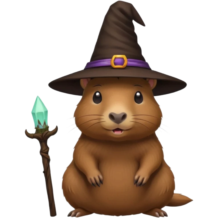 A capybara wearing a witch hat emoji