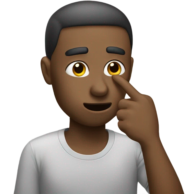 Wiping nose with index finger emoji