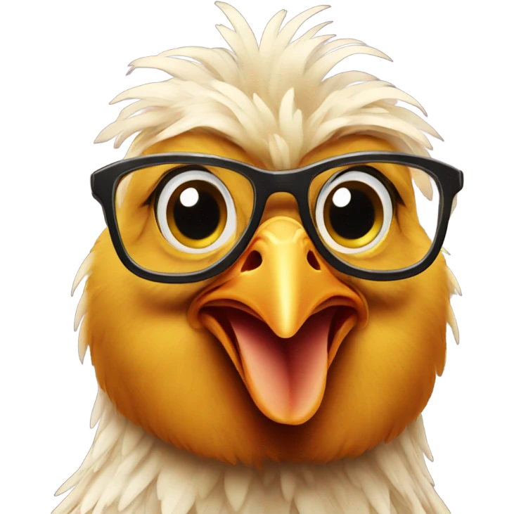 Chicken with glasses emoji