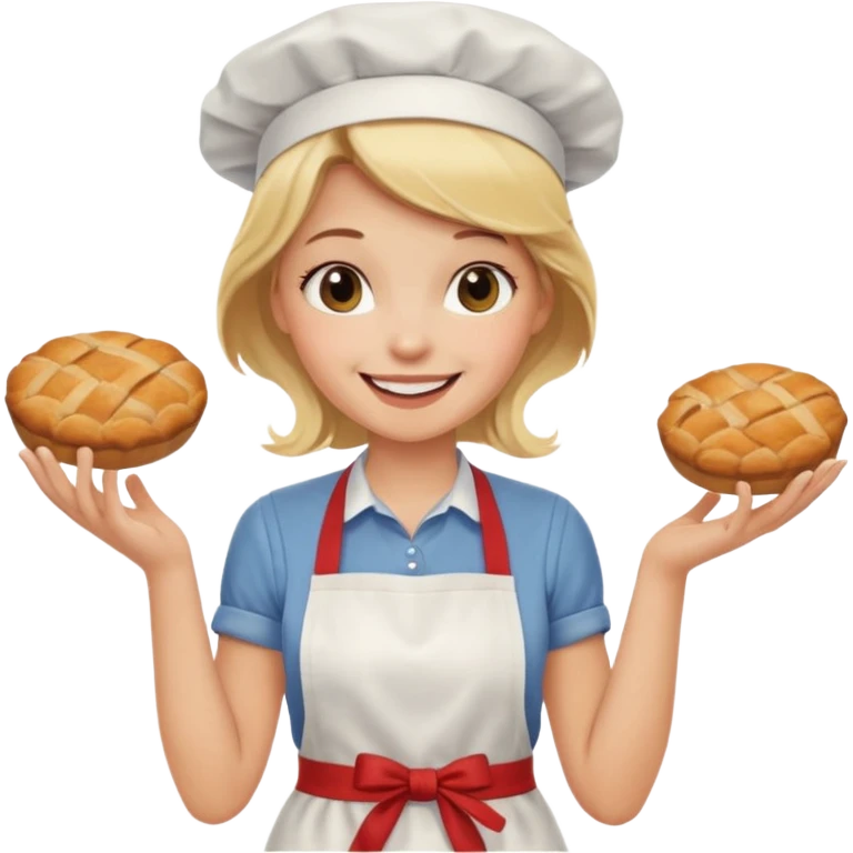 Blonde girl baking emoji