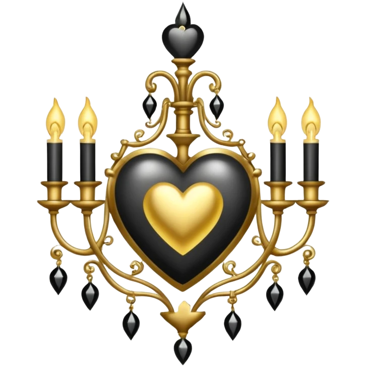 heart with a gothic chandelier emoji