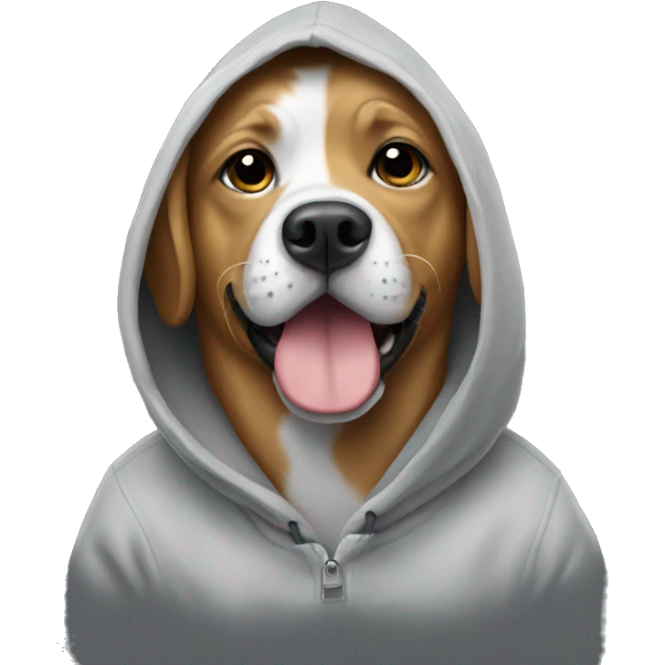 Dog wearing a hoodie emoji