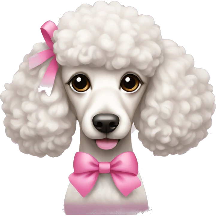 Poodle with pink bow emoji