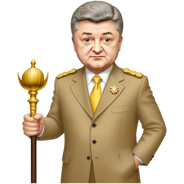Petro Poroshenko with a mace at the inauguration emoji