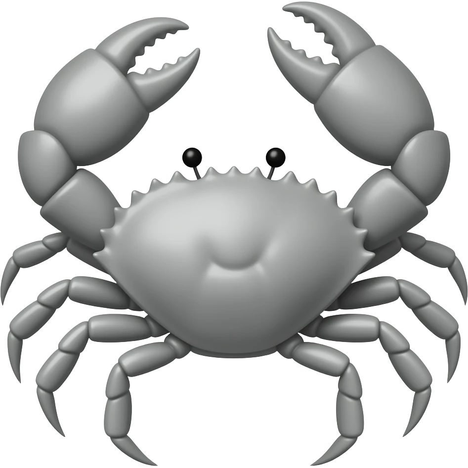 A gray crab with a tent on its back forward emoji