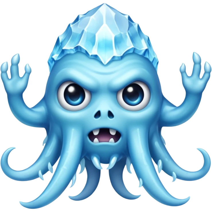 an ice monster, eldritch ice monster, monster made of ice emoji