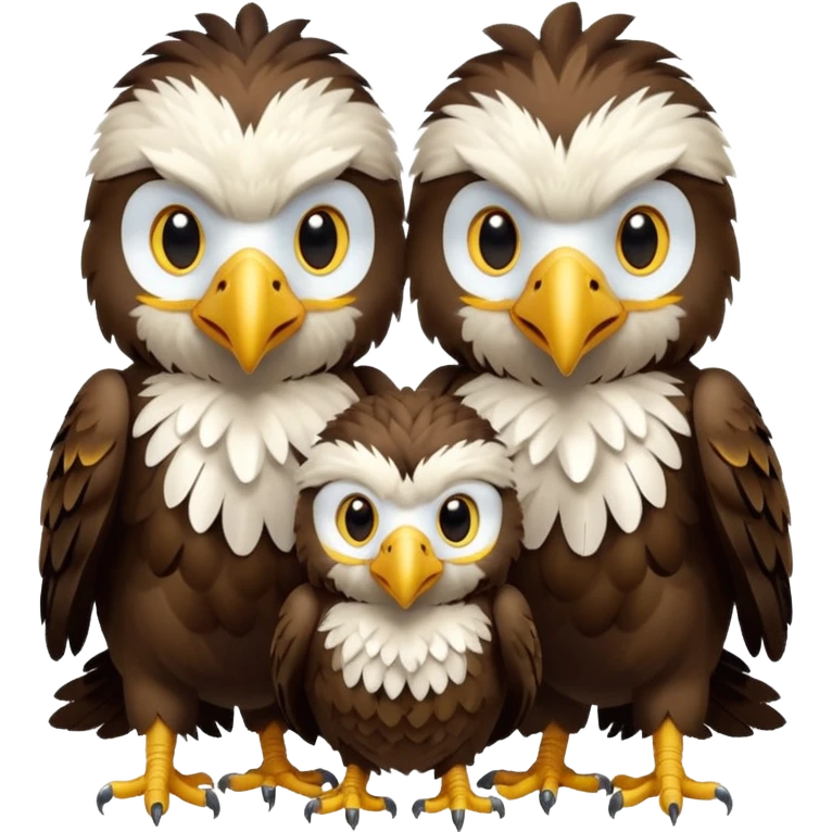 3 Bébés aigle avec des plumes d'indien emoji