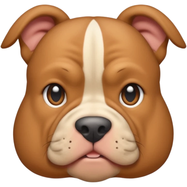 light brown pocket bully facing forwards, head and shoulders emoji