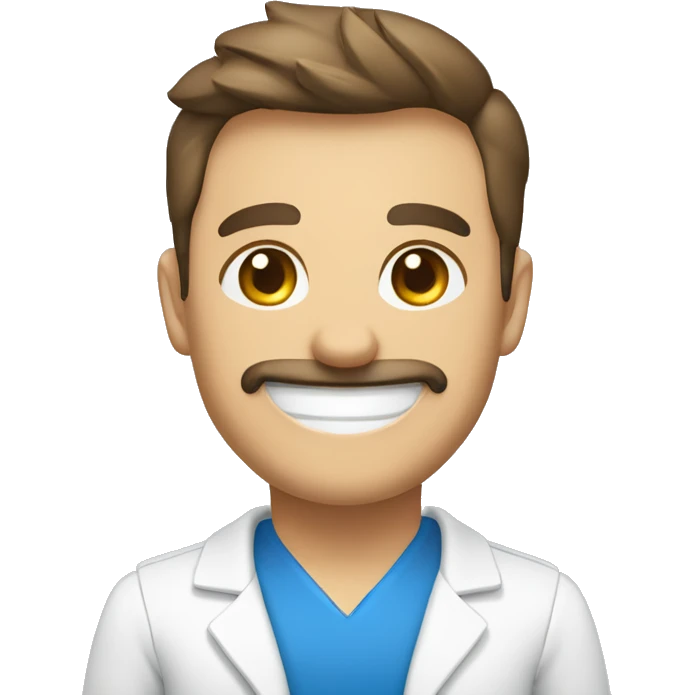 pintor profesional, sonriendo con el dedo pulgar arriba y de preferencia con ropa azul y blanco emoji