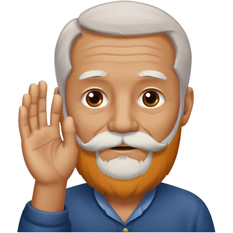 Old man stroking his beard with hand/ touching emoji