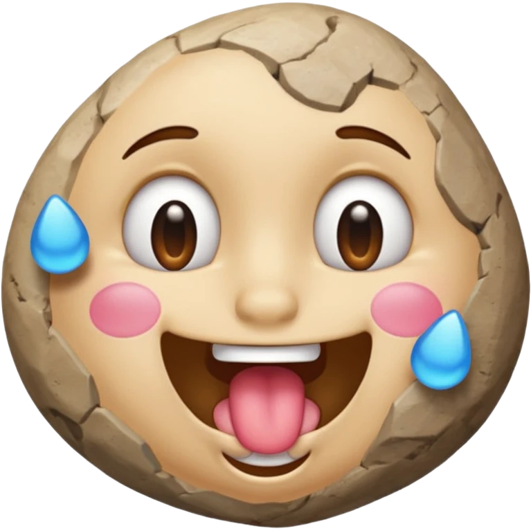 drooling emoji and on its top two ear emoji and one rock hand emoji emoji