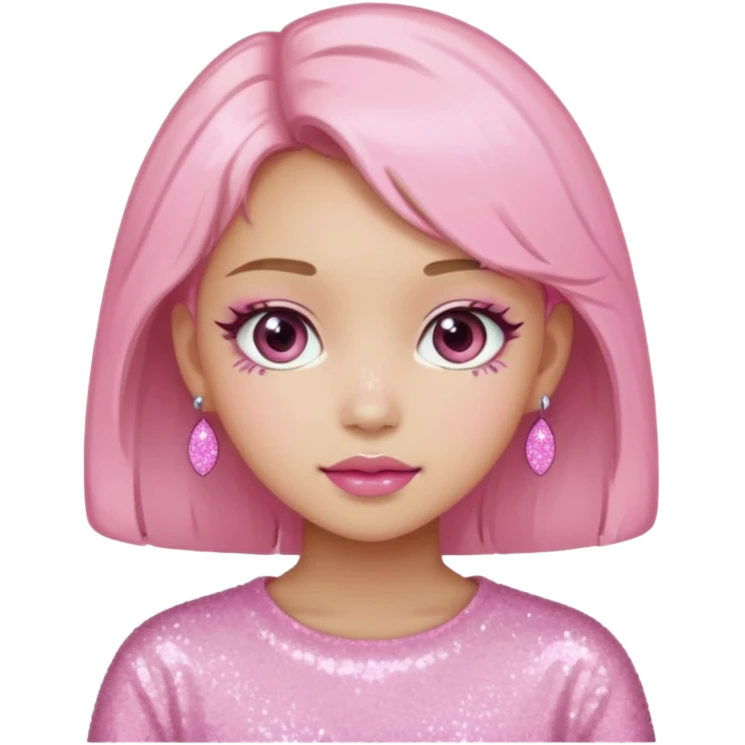 douyin pink glittery girl emoji
