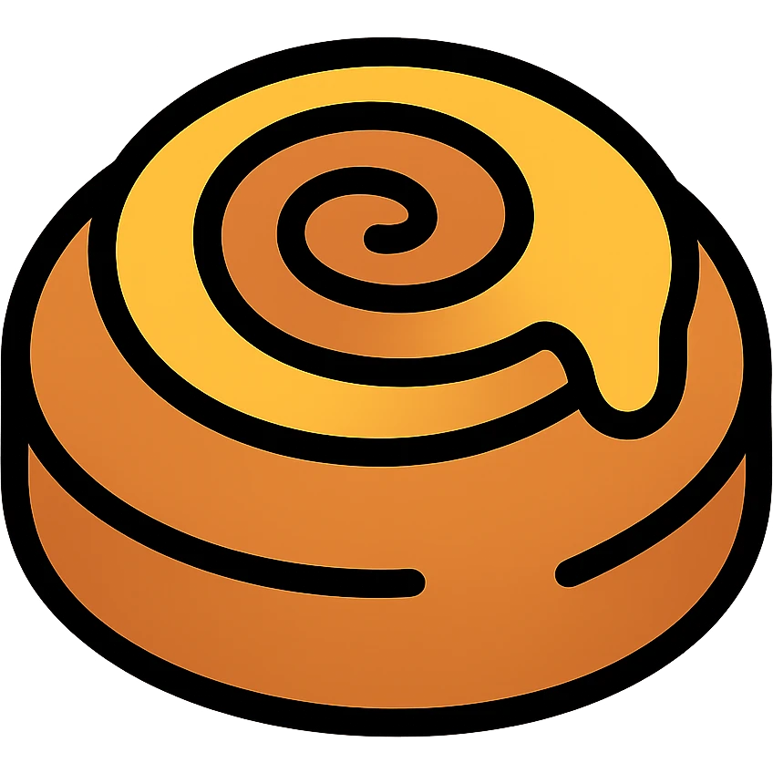 color outline icon of a cinnamon bun emoji