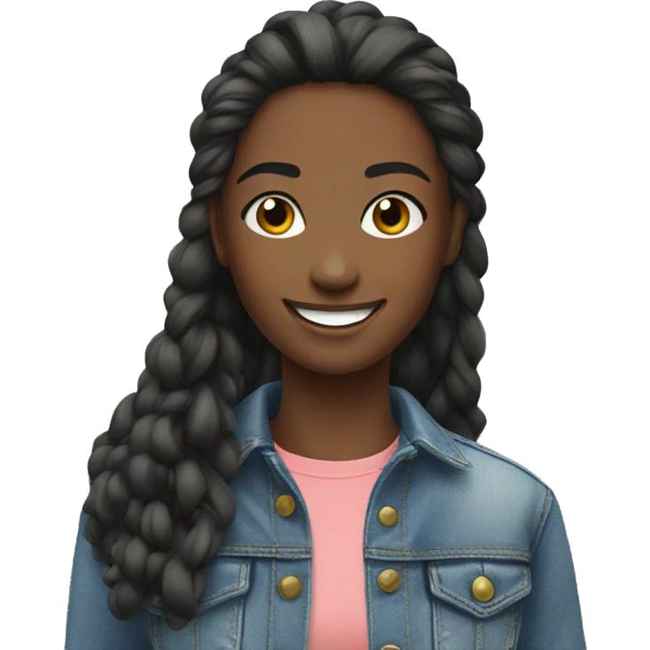 smiling girls outdoors in denim emoji