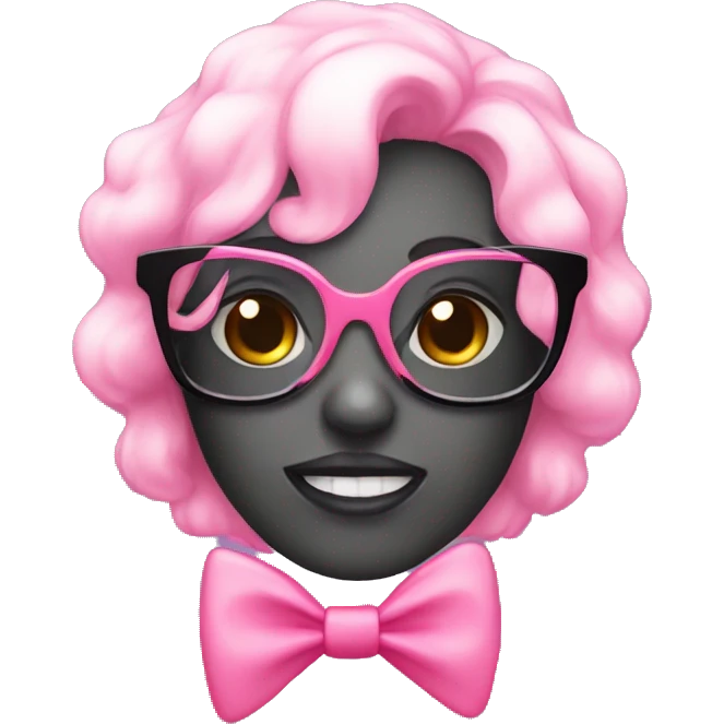  A 💀 with a pink bow and pink glasses  emoji