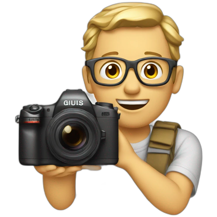 giles avec son appareil photo emoji