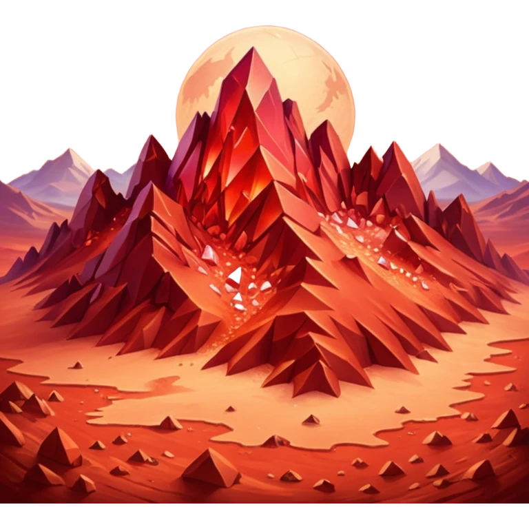 crystal mars, surface covered in glowing crystals mountains and dust emoji