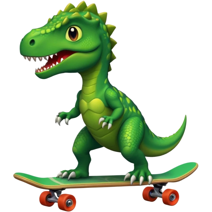 Dinosaur on a skateboard emoji