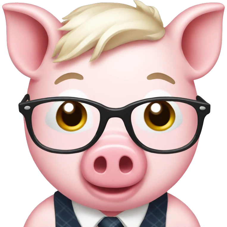 Preppy pig emoji